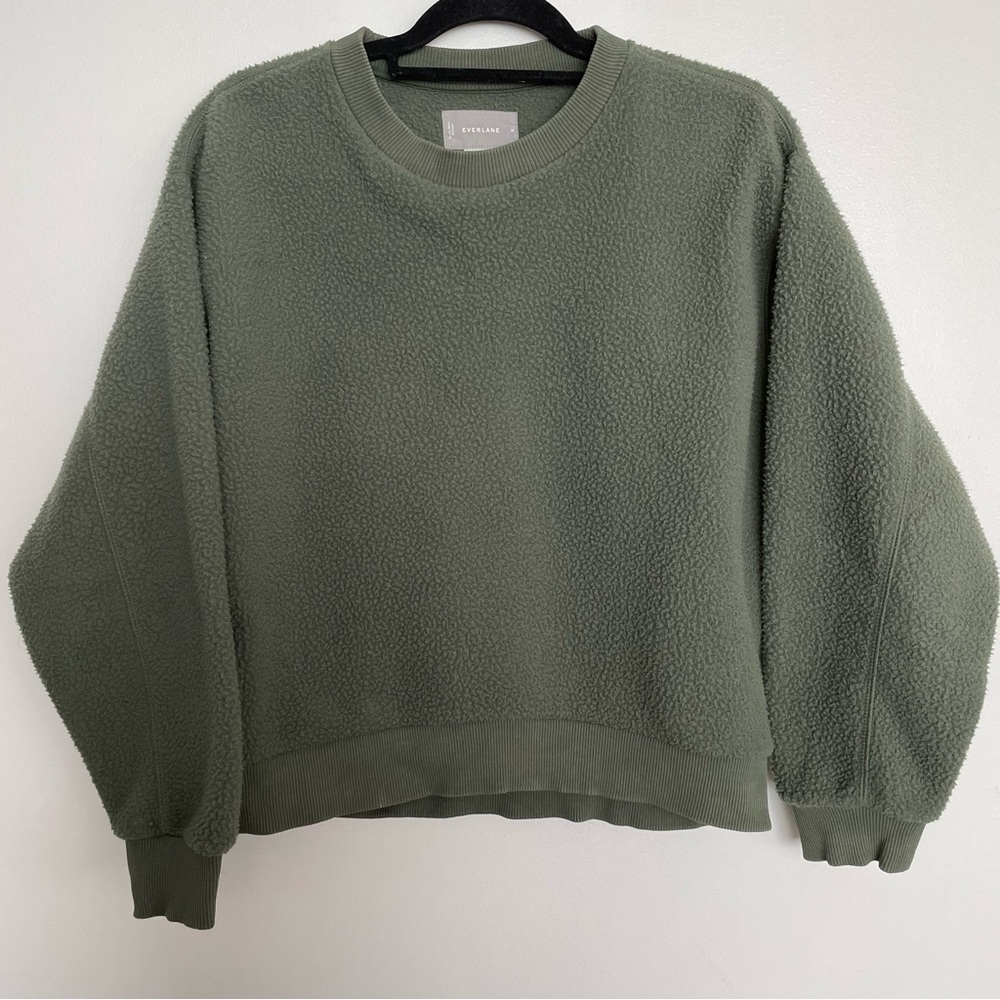 Women’s Everlane The ReNew Fleece Oversized Sweatshirt Green Size Medium